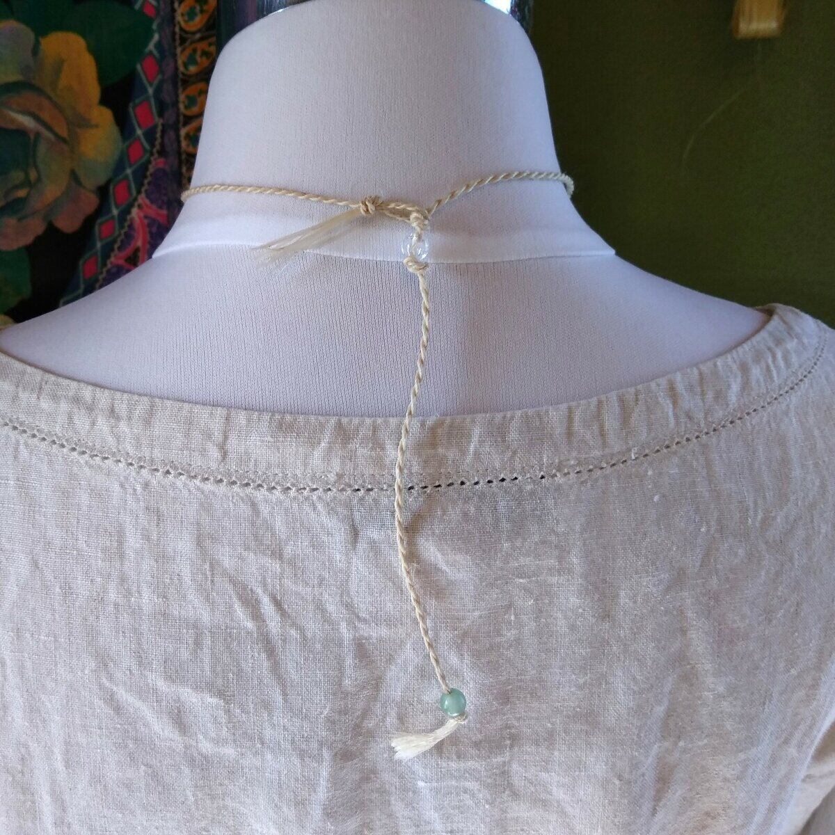 匿名配送】agate レース調ネックレス Blue lace agate Necklace