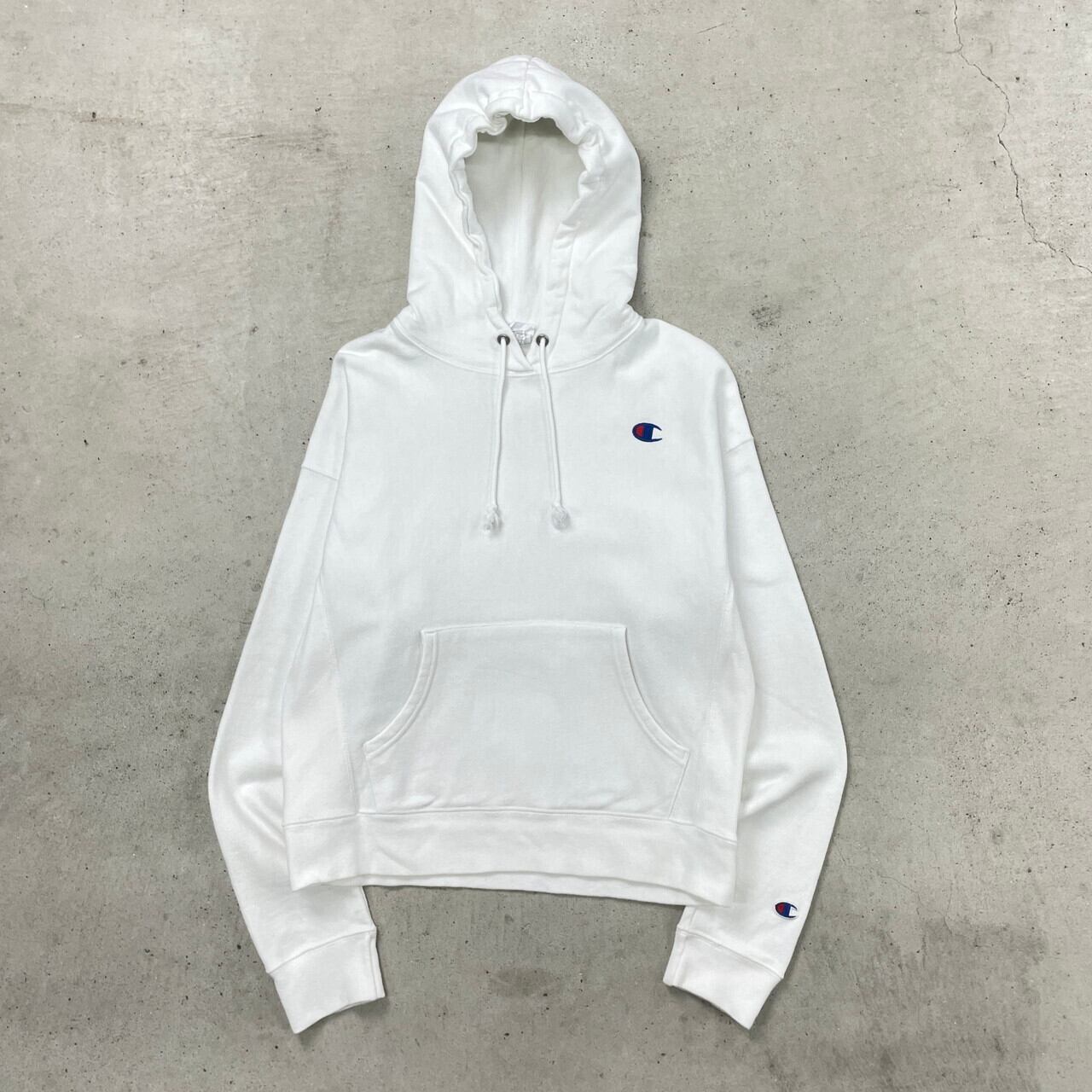 90s Champion リバースウィーブ ホワイト パーカー サイズM Champion チャンピオン リバースウィーブ プルオーバーパーカー メンズ