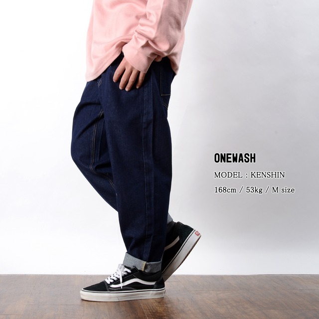 ワイドテーパードパンツ Be 2173s217 デニム パンツ メンズ レディース ワイドパンツ テーパードパンツ ワイドデニムパンツ おしゃれ デニムワイドパンツ 太め テーパード パンツ シンプル 綿100 綿100 S M L 春 春服 春物 韓国 ファッション 春 ペアルック カップル