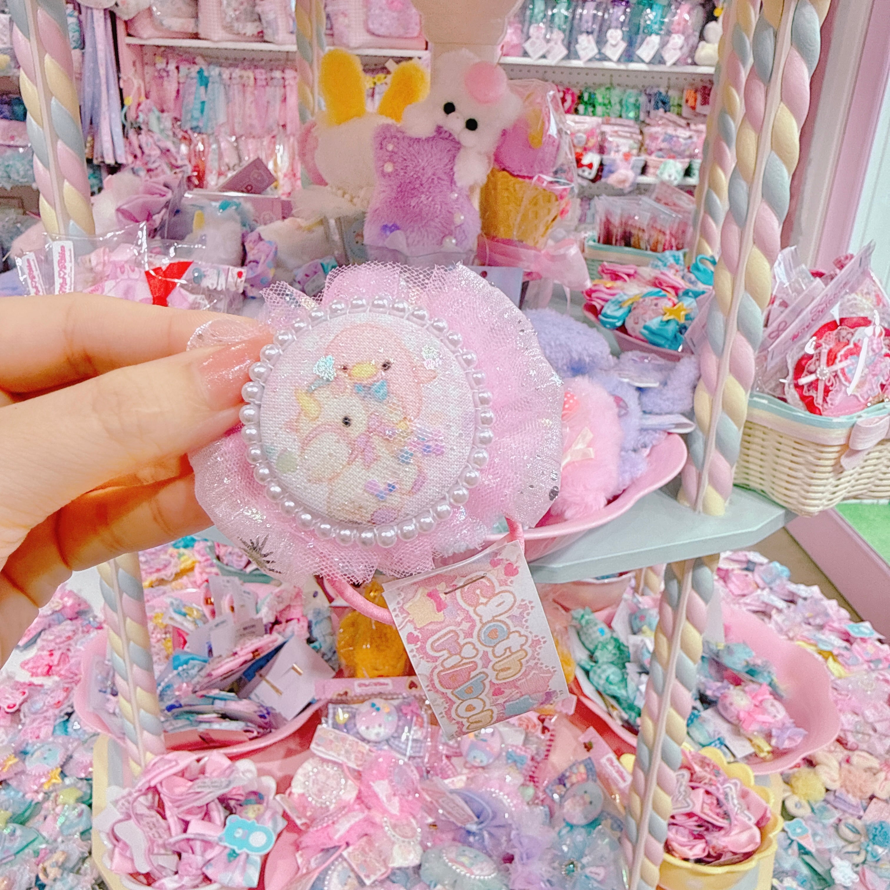 【C5】87-19くるみボタンヘアゴム