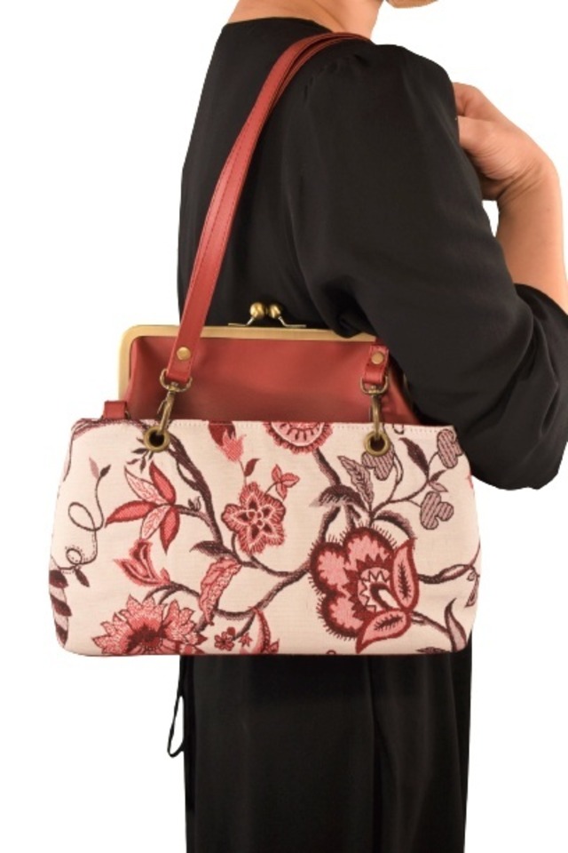 [JERI MARL] ゴブラン織り ショルダーバッグ (フアレッド) 工房 手作り 日本製 エコパッケージ MX-0039-324