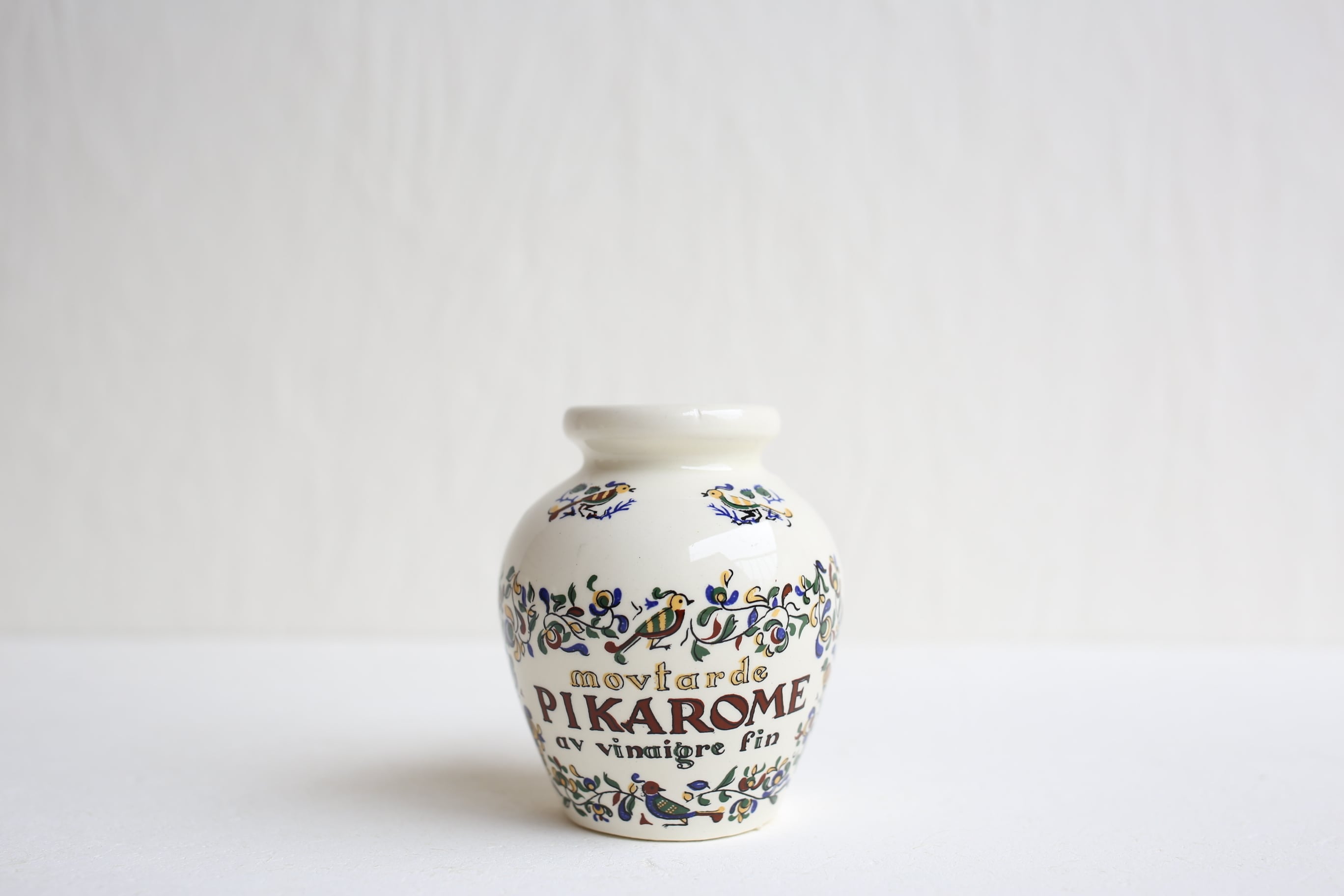 フランス アンティーク ヴィンテージ DIGOIN SARREGUEMINES マスタードポット『PIKAROME』 N-03397