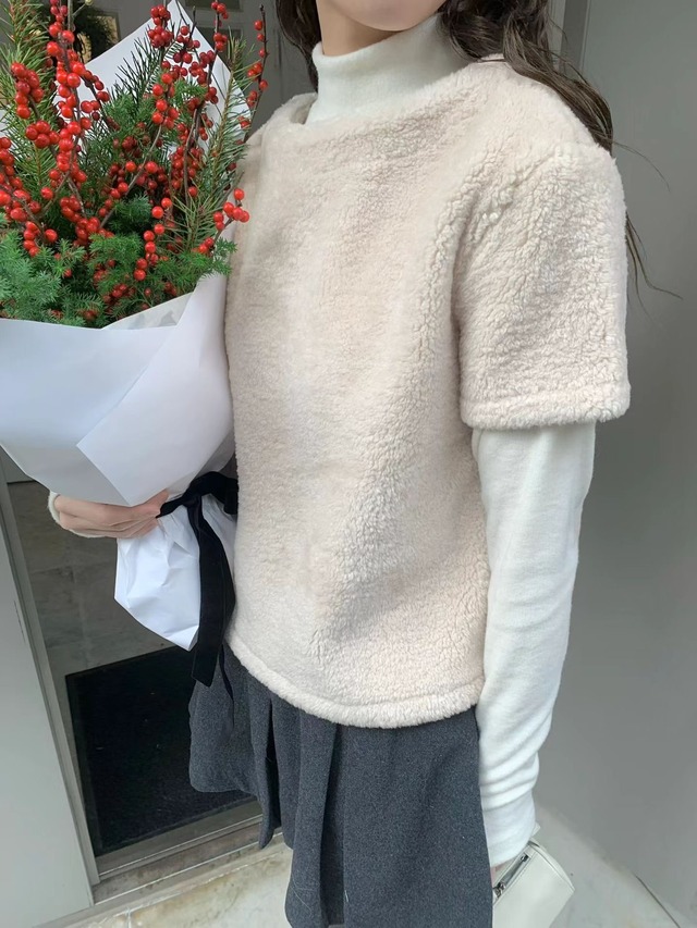 (即納) LIFFEY / Wool half turtle nack tee 2color