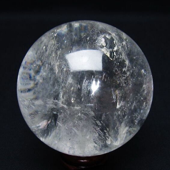 水晶 丸玉 虹入り 59mm スフィア 置物 水晶玉 一点物 151-8770