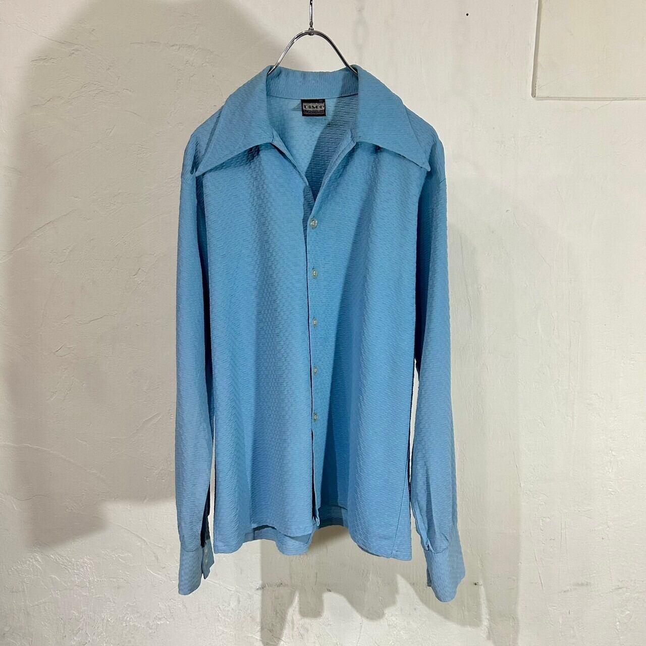 70s DISCO(EURO) Jacqurd Pattern Open Collar Shirt