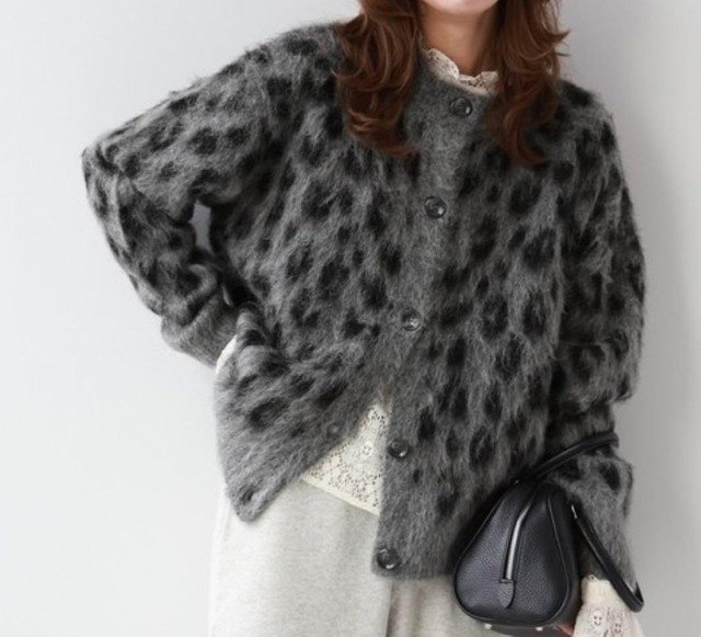 leopard knit jacket【2025102201】