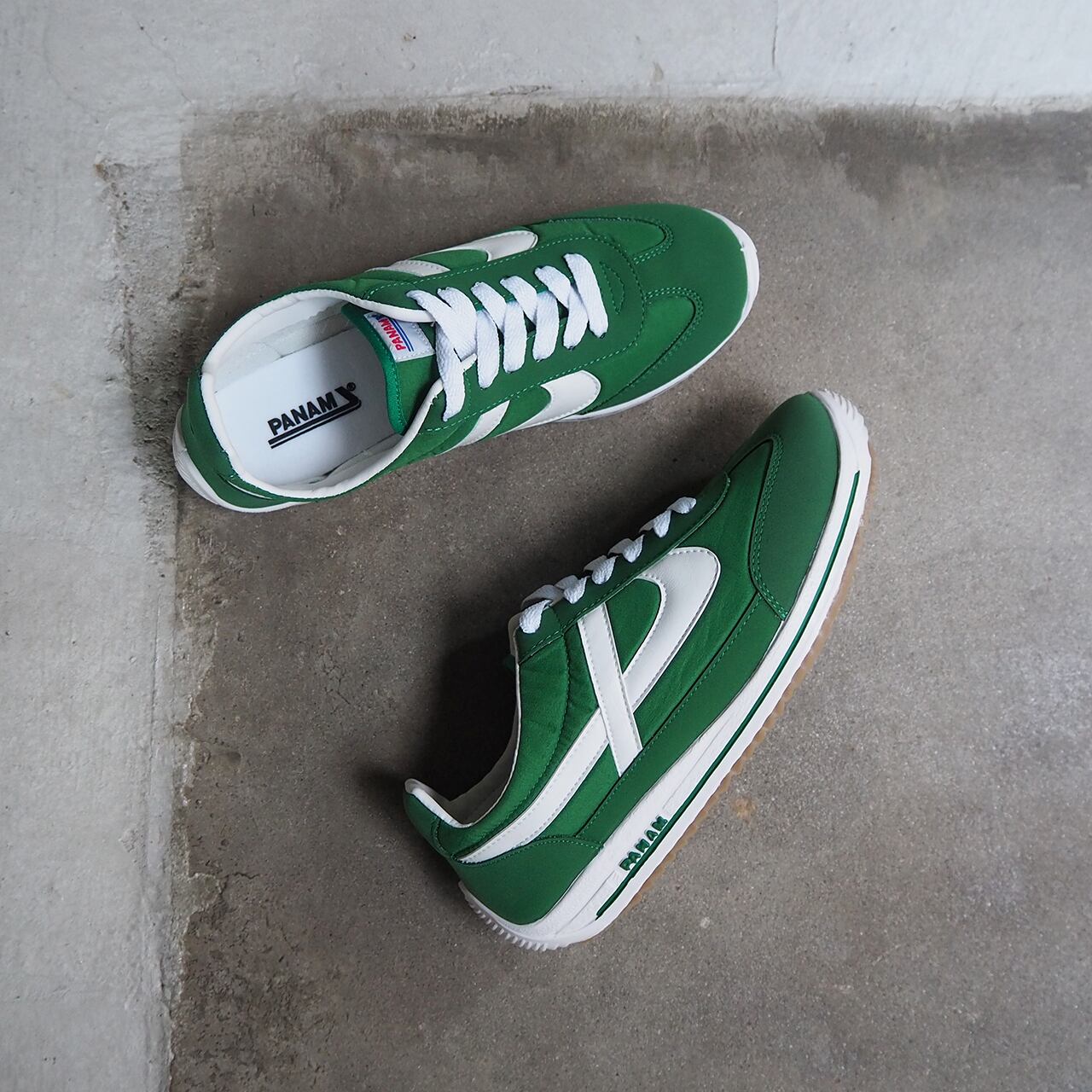 PANAM ユニセックス クラシックスニーカー GREEN シンセティックレザー×ナイロン