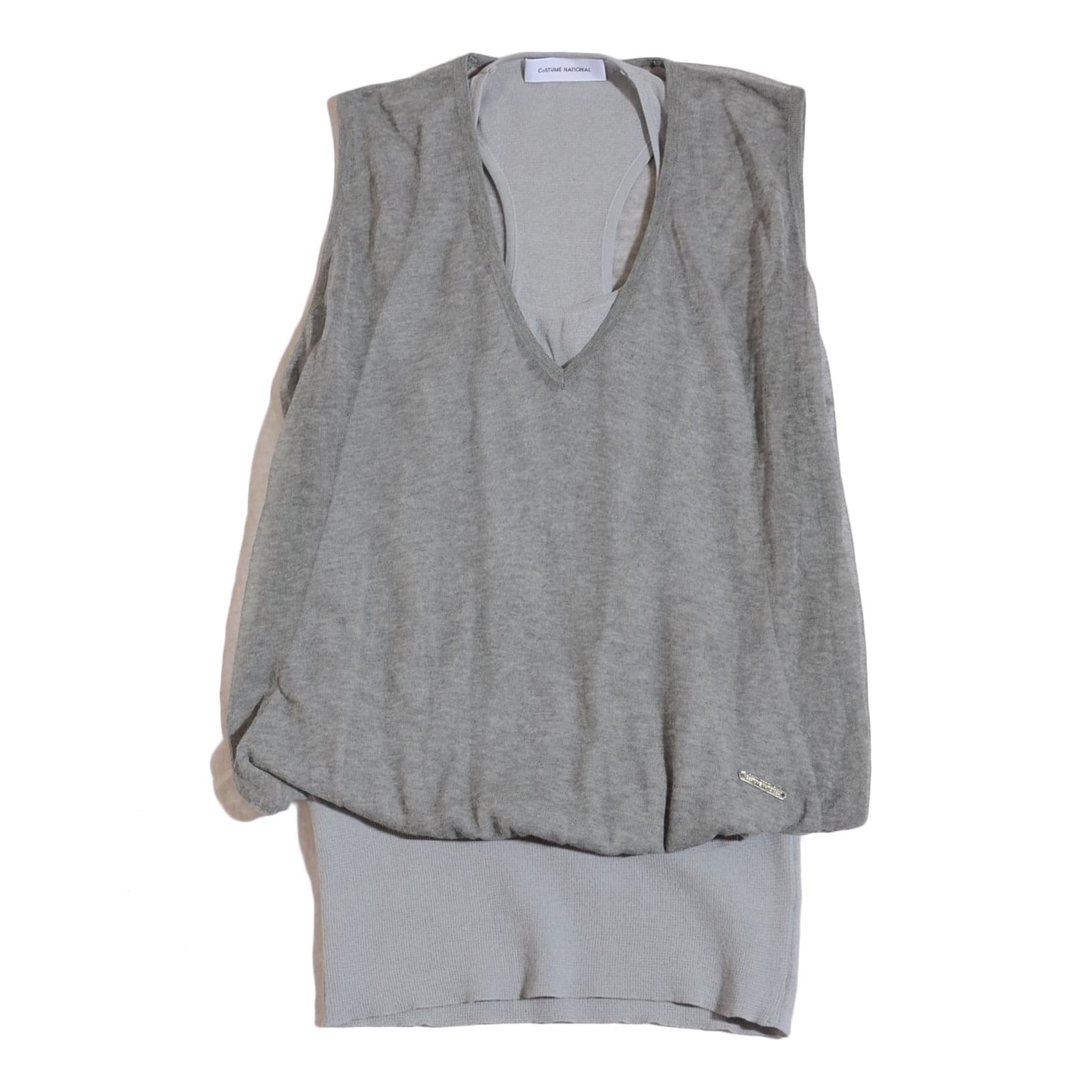 CoSTUME NATIONAL - CoSTUME NATIONAL シースルー ハイネック ニット costume national layered sleeveless summer knit tops | boutique