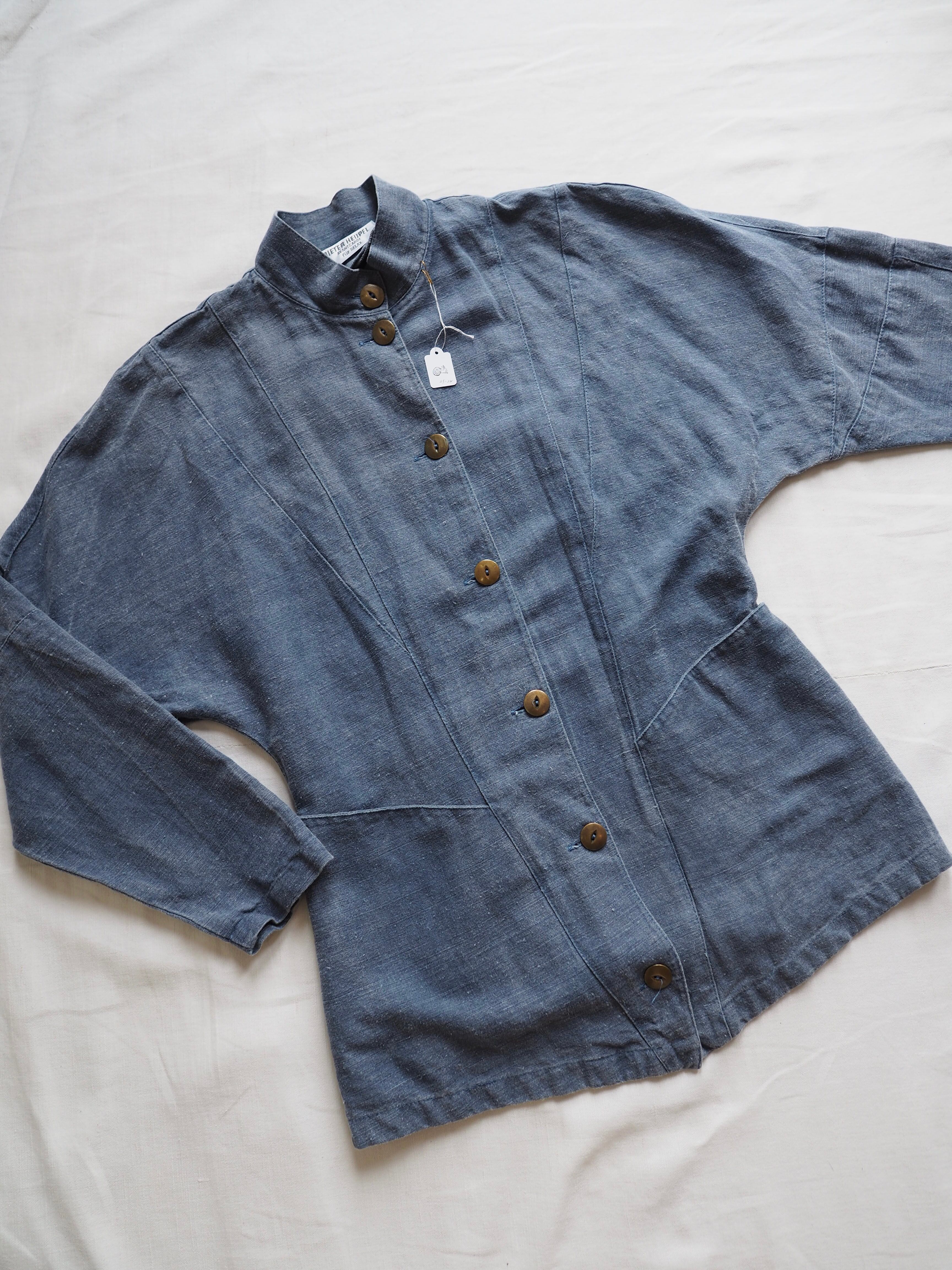 60s GLENN BERRY Stencil Chambray S/S Shirt S / US NAVY タイプ