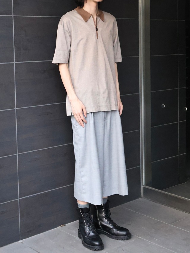 【salvatore ferragamo】coloring half zip polo shirt