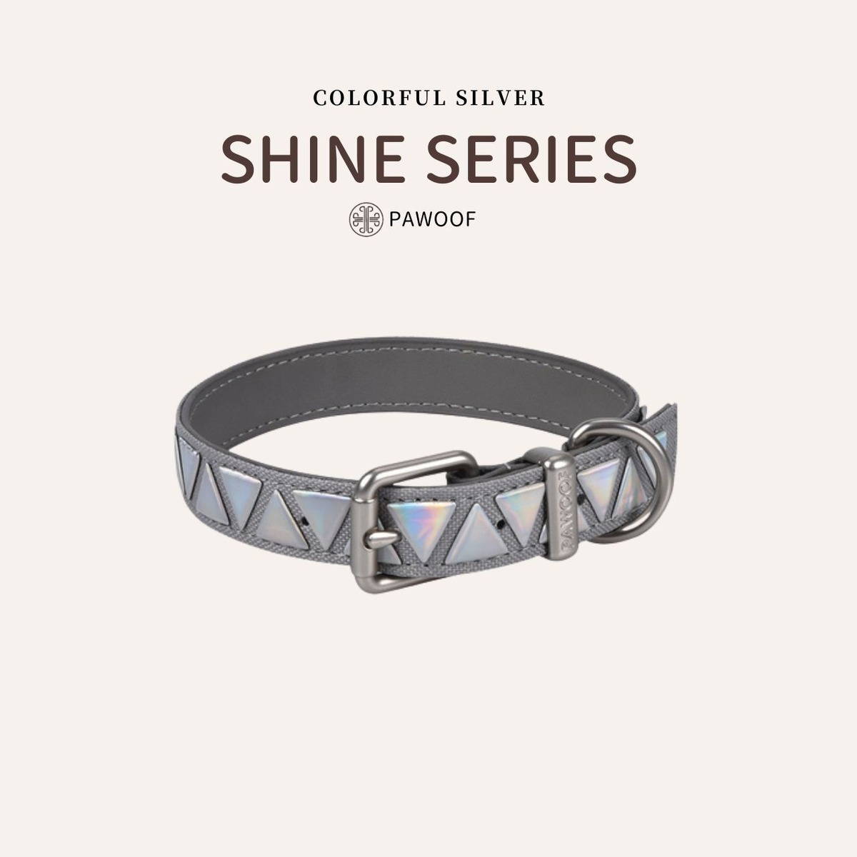 SHINE Collar首輪 【カラフルシルバー 】(セレブリティードッグの為の 