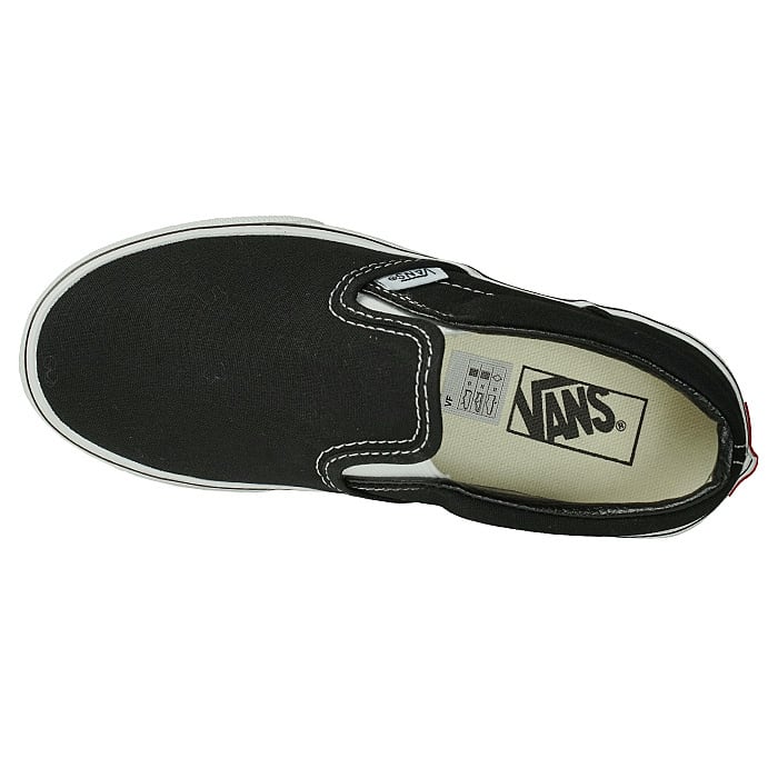 VANS Kid's Slip-On BLACK BLACK/WHITE スニーカー バンズ
