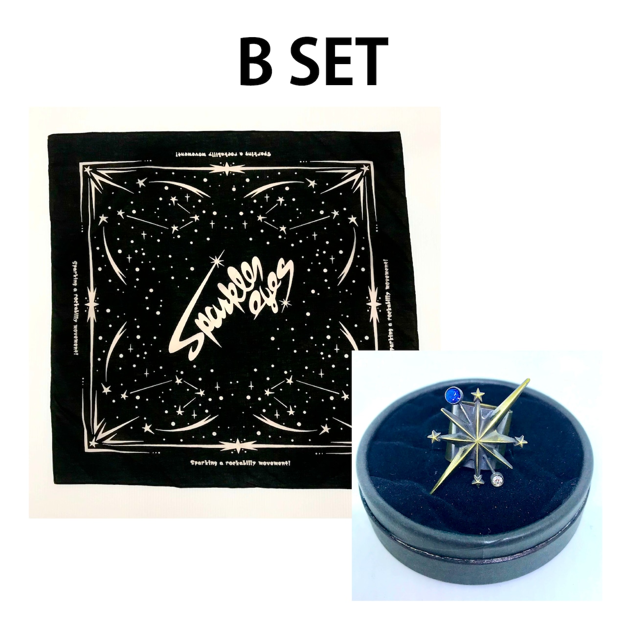 【数量限定セットB】バンダナ+StarBurst バンダナリング Gold×Blue