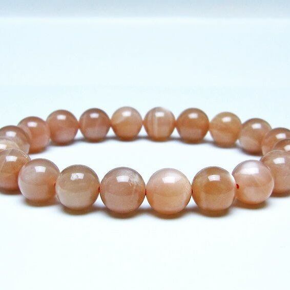 オレンジムーンストーン ブレスレット 10mm 一点物 メール便可 [M便 1/10] 111-48512