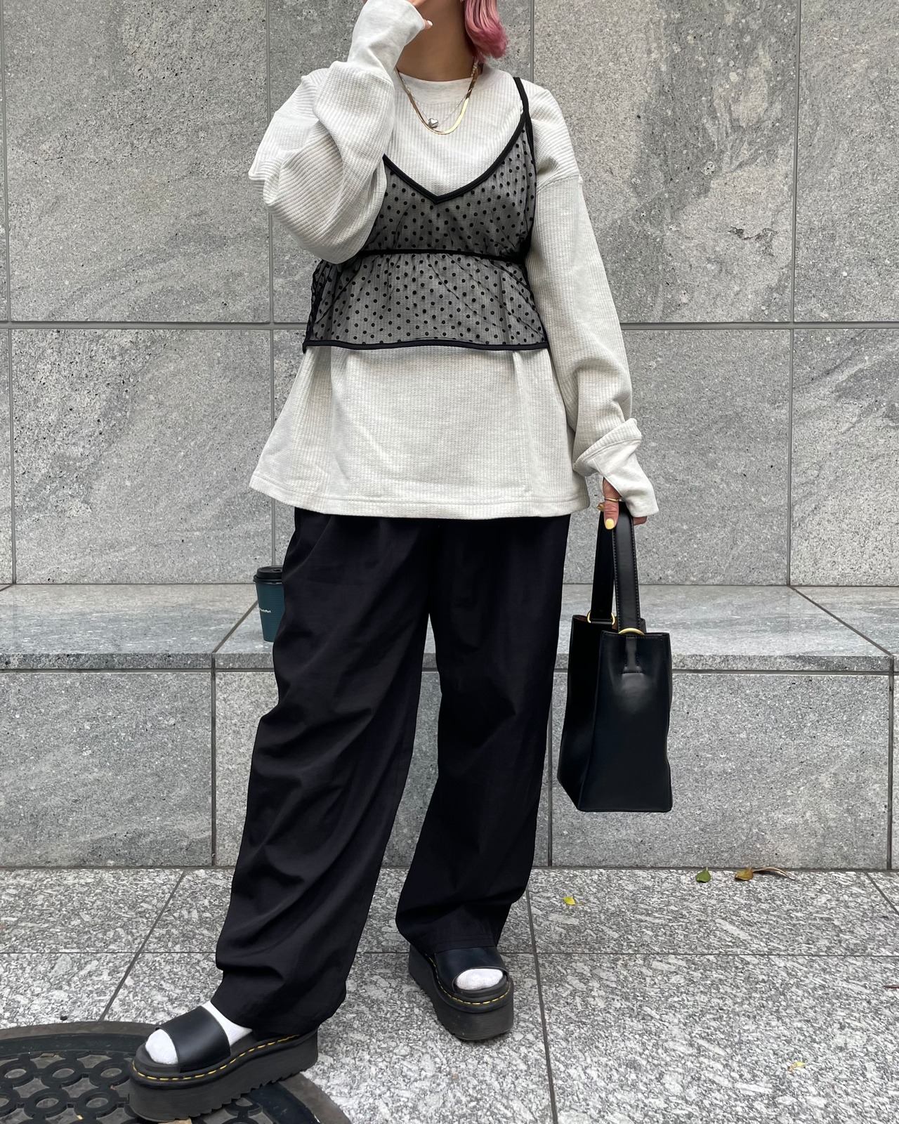 calm soft thermal long tee <oatmeal>