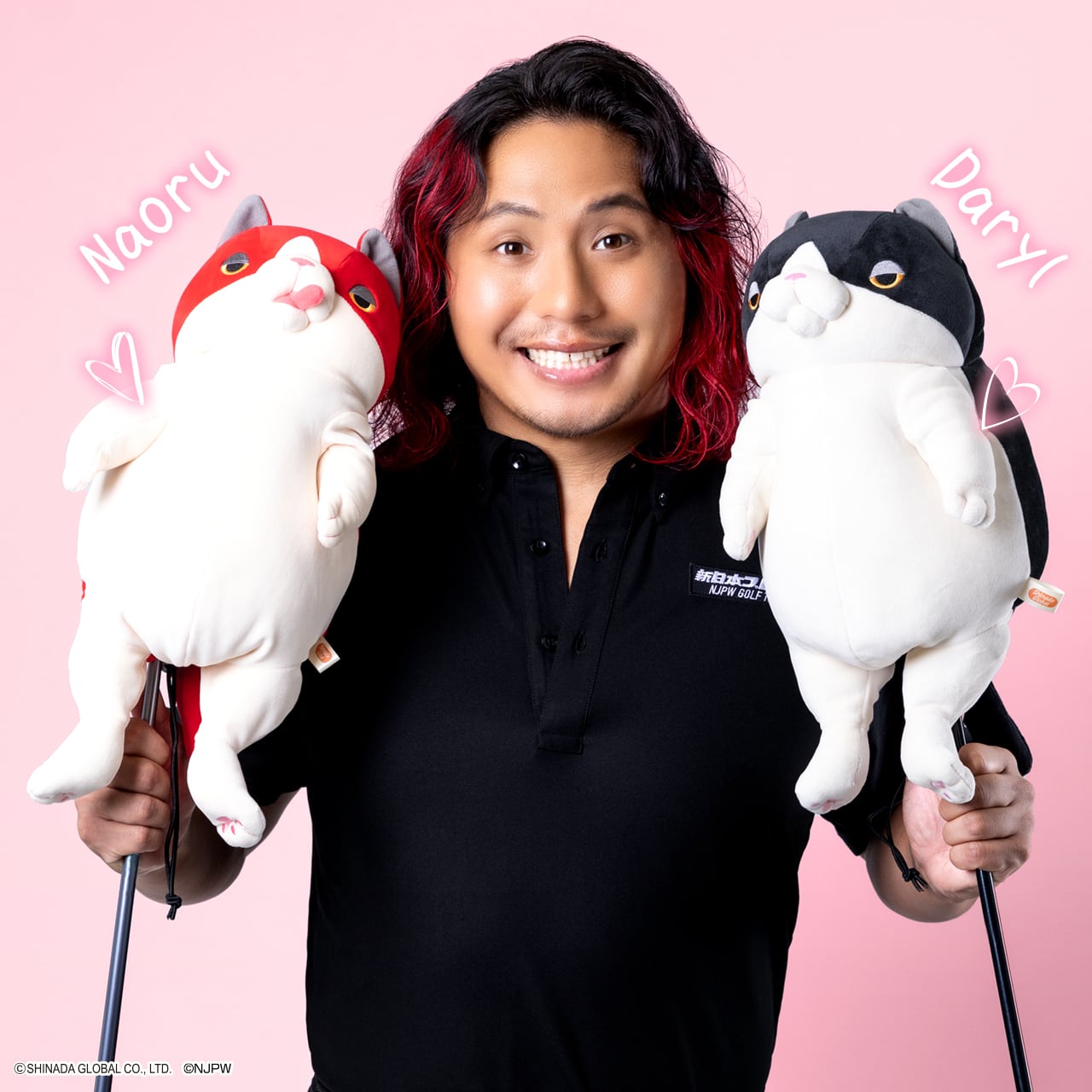 【購入特典マーカー付き】もちねこ  ゴルフヘッドカバー＆ハンドパペット（ナオル、ハチワレ）ドライバー用　460cc対応