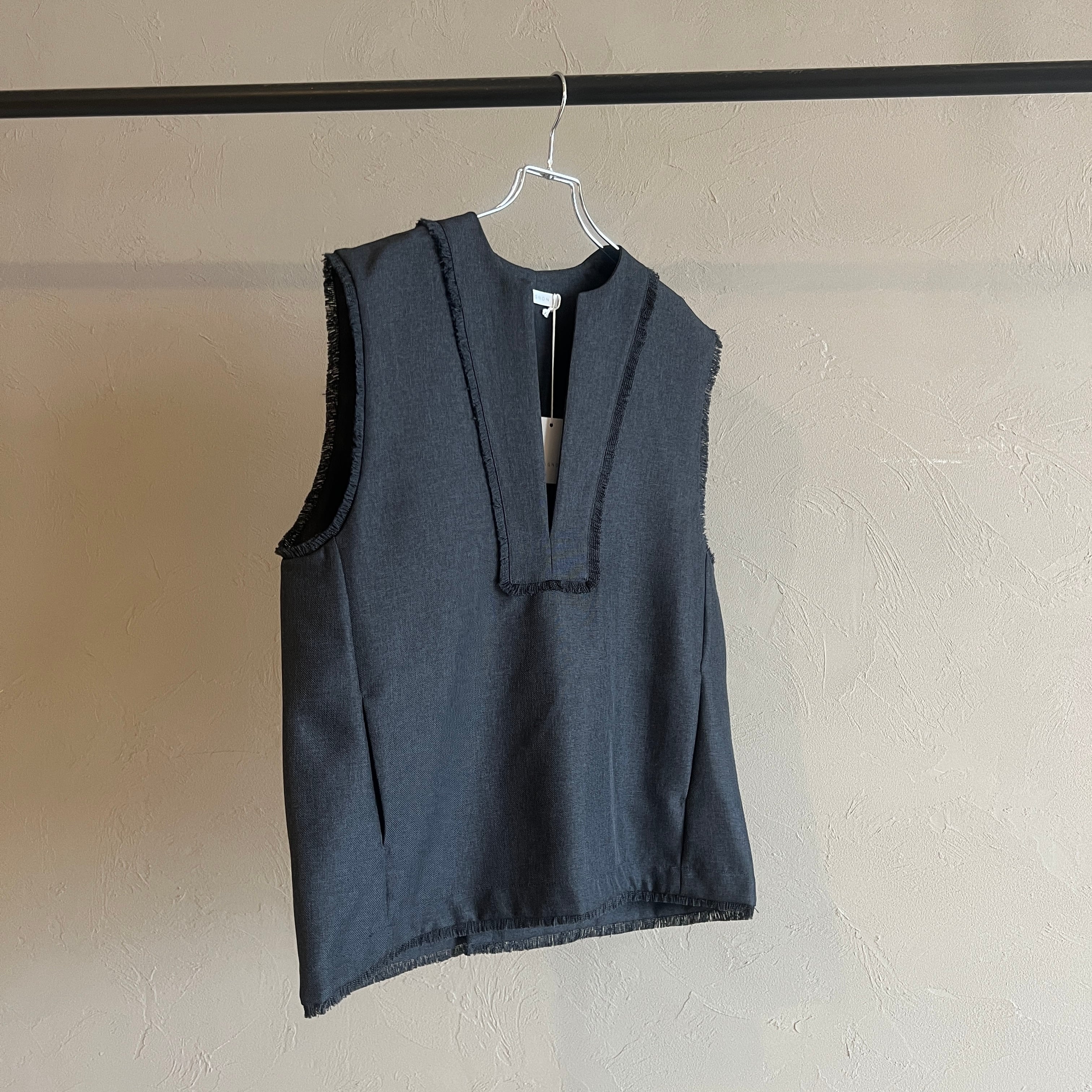 CHIGNON】《GREENのみ》 リネンライクフリンジベスト | valance 福井