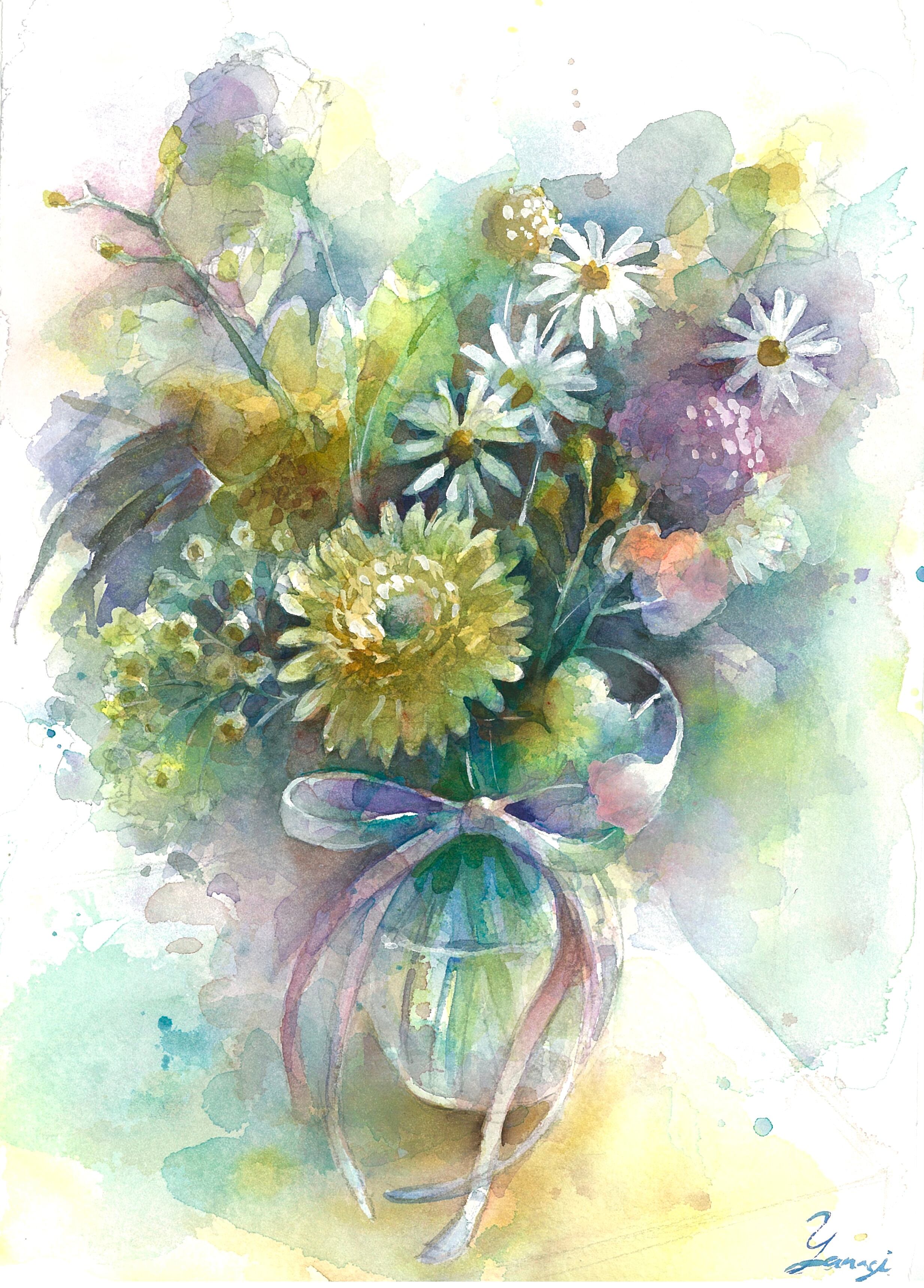 水彩画 原画 スターチス | Pay ID