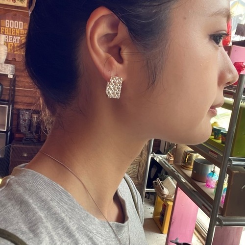 TOPANGA Jewelry 　Vintage-style square earrings　ヴィンテージスタイル　スクエアピアス　ピアス　スクエア　シルバー　ギフト　プレゼント
