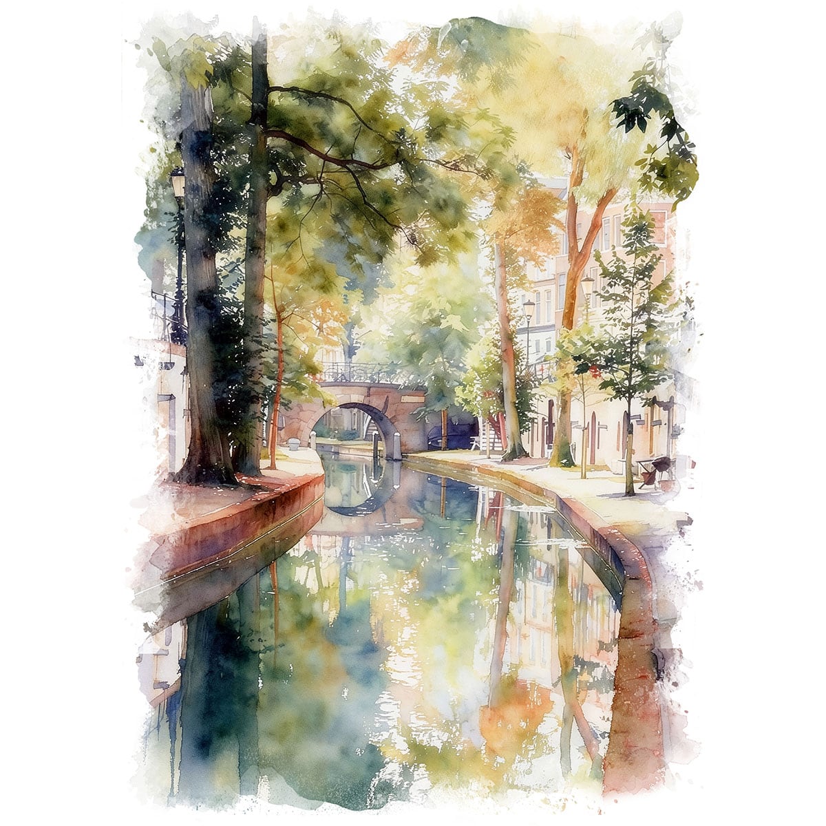 絵画 オランダ 風景画 ユトレヒトの風景画(街並み) インテリアアート額