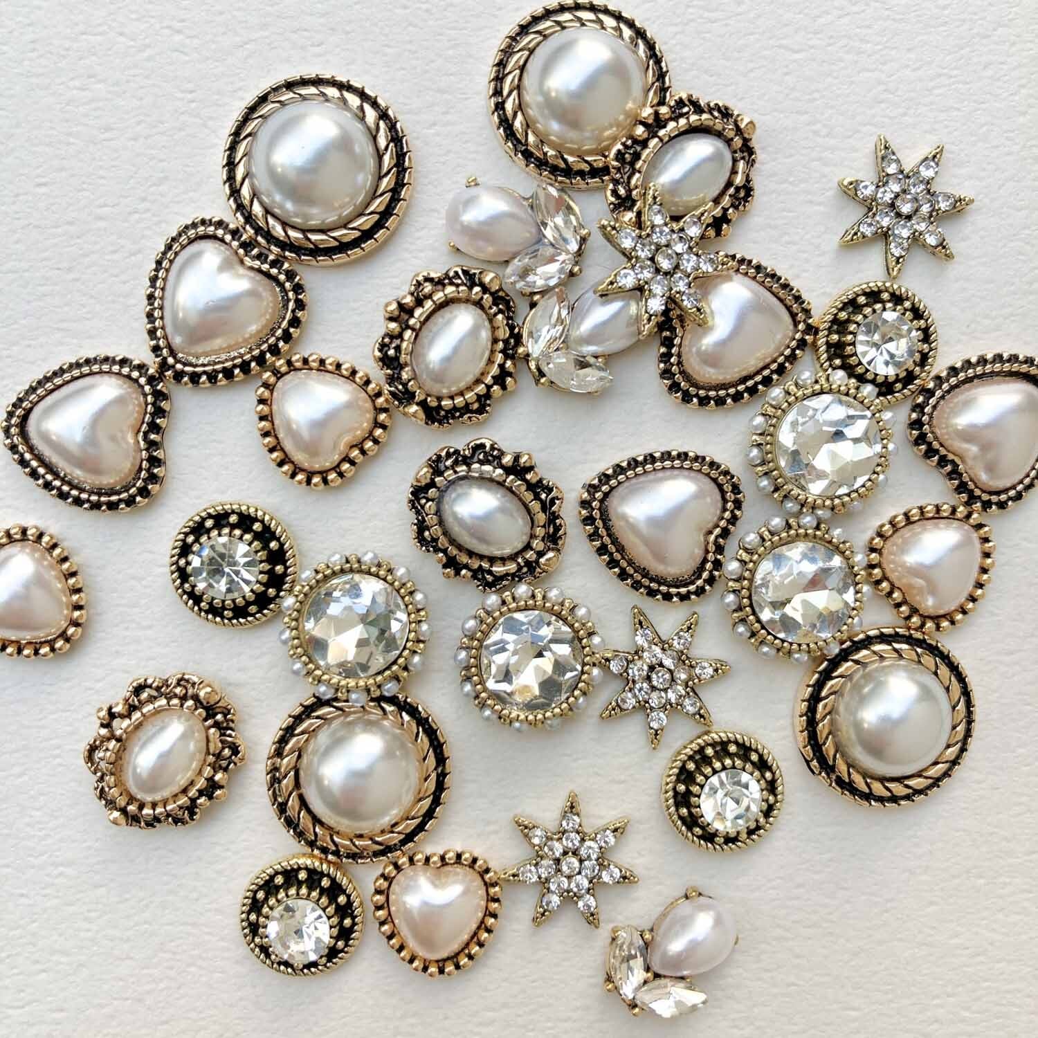 再入荷〉つぶつぶ縁のハートパールカボションM（13mm） | Dua