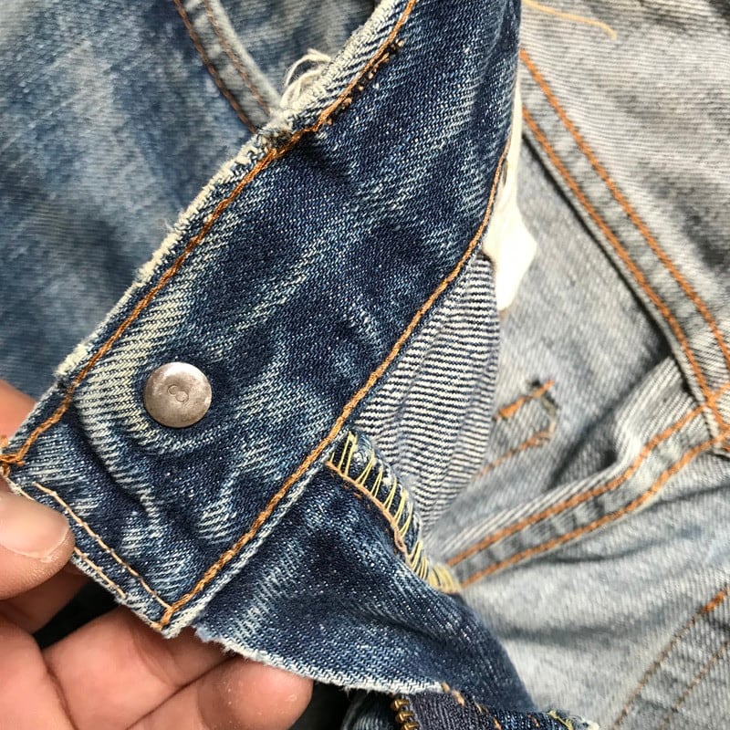 60's LEVI'S リーバイス 505 デニム Big E 刻印8 42TALON 不均等V