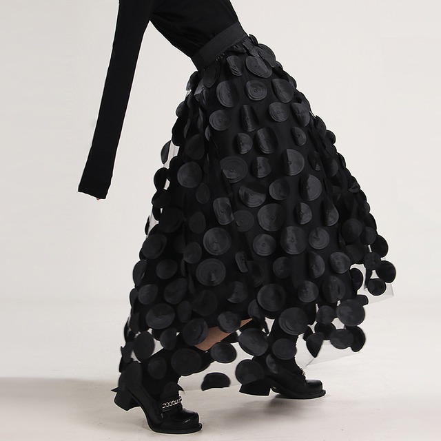 【TR1338】Mesh Long Three-dimensional Skirt