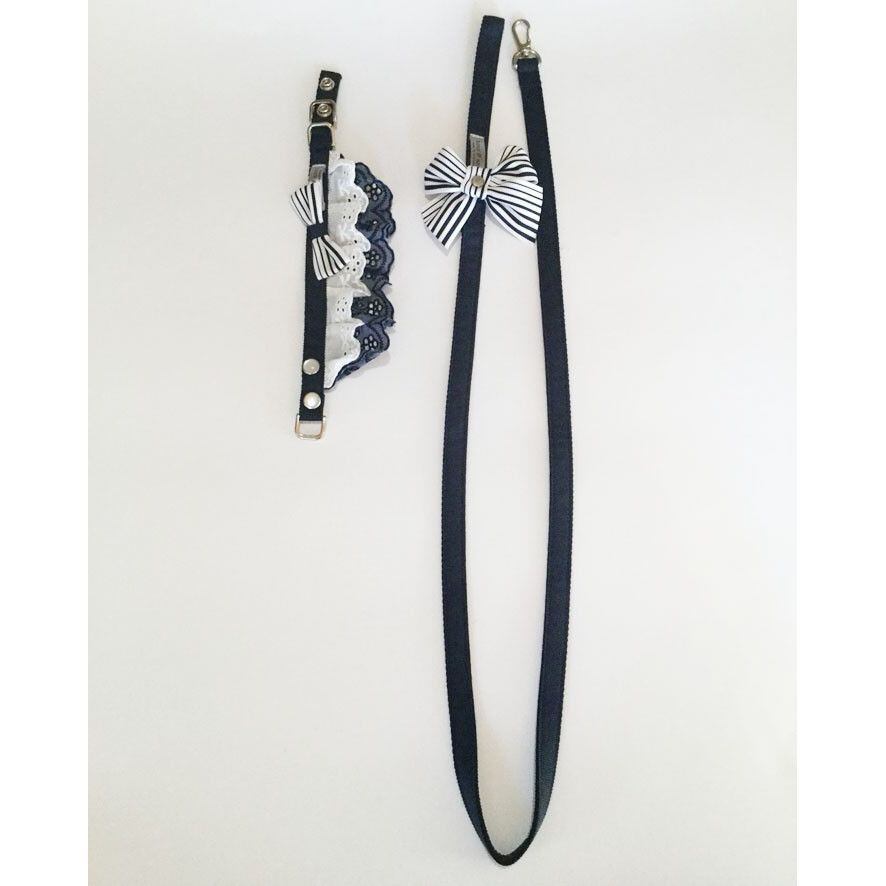 bonyndog【正規輸入】スクールルック　首輪＆リード　ネイビー 0044