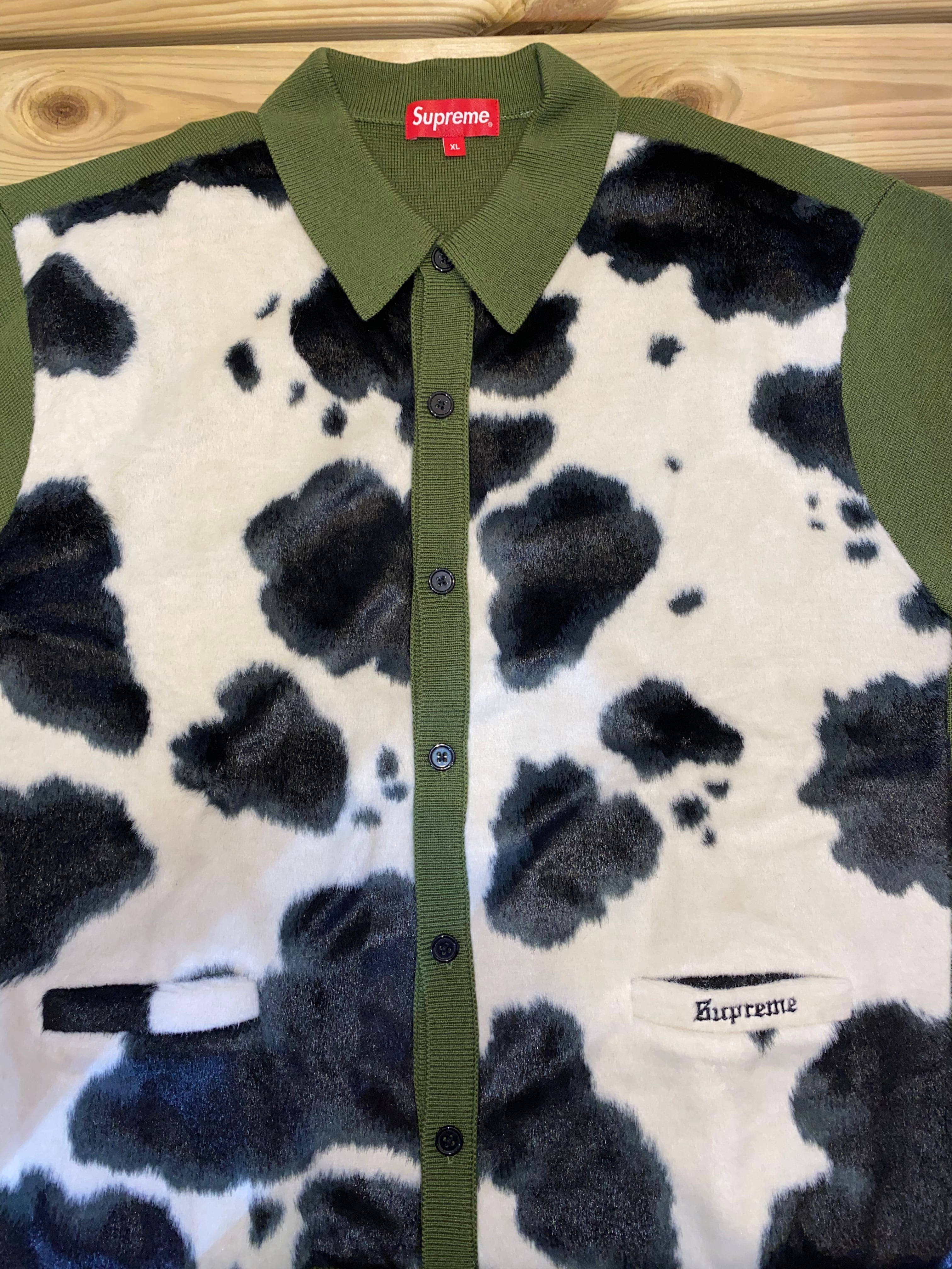 supreme cow print cardigan XL