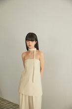 DU250503 linen like layered bare tunic【残り3点】