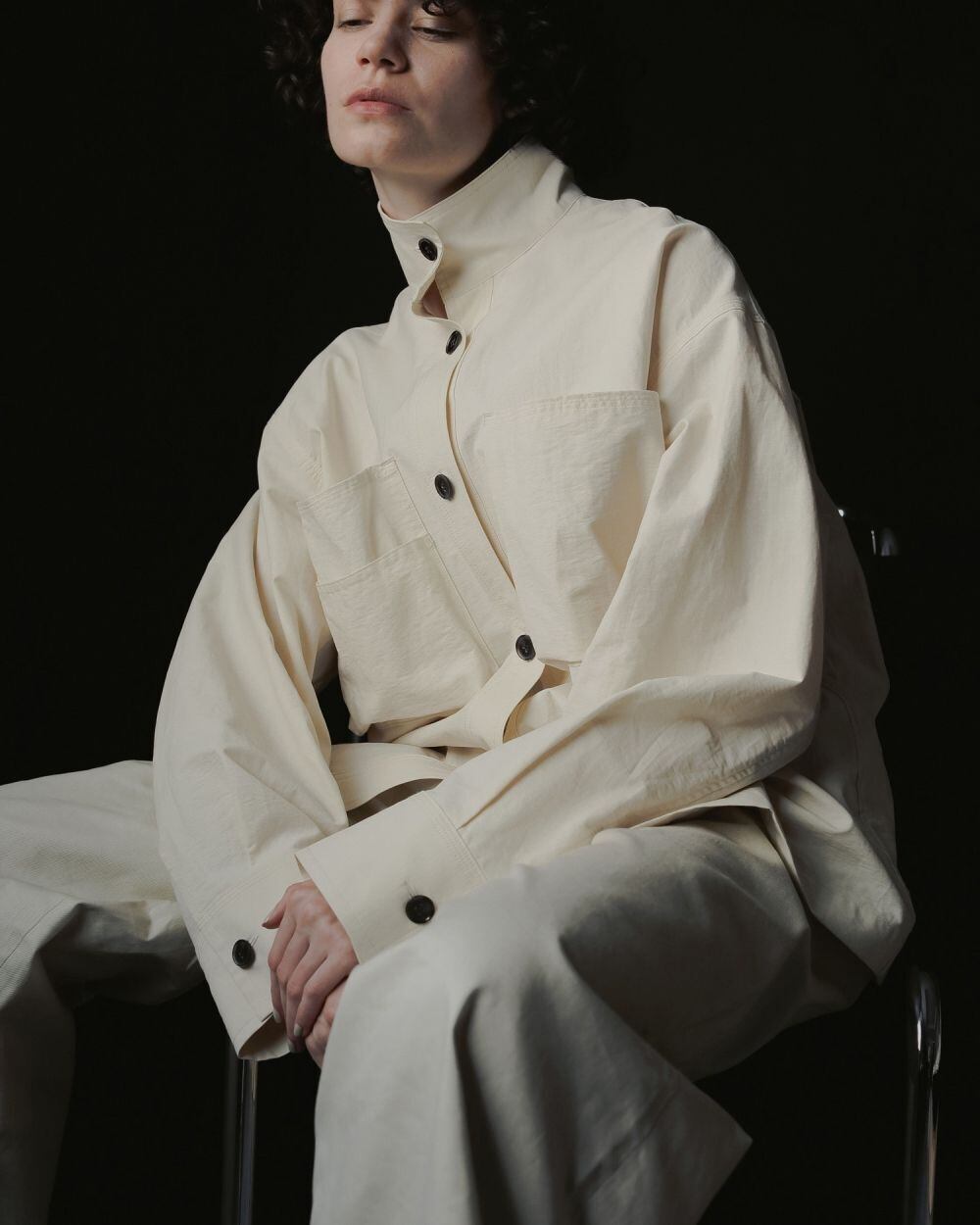 anuke 】Pocket Standcollar Shirts | valance 福井｜レディース