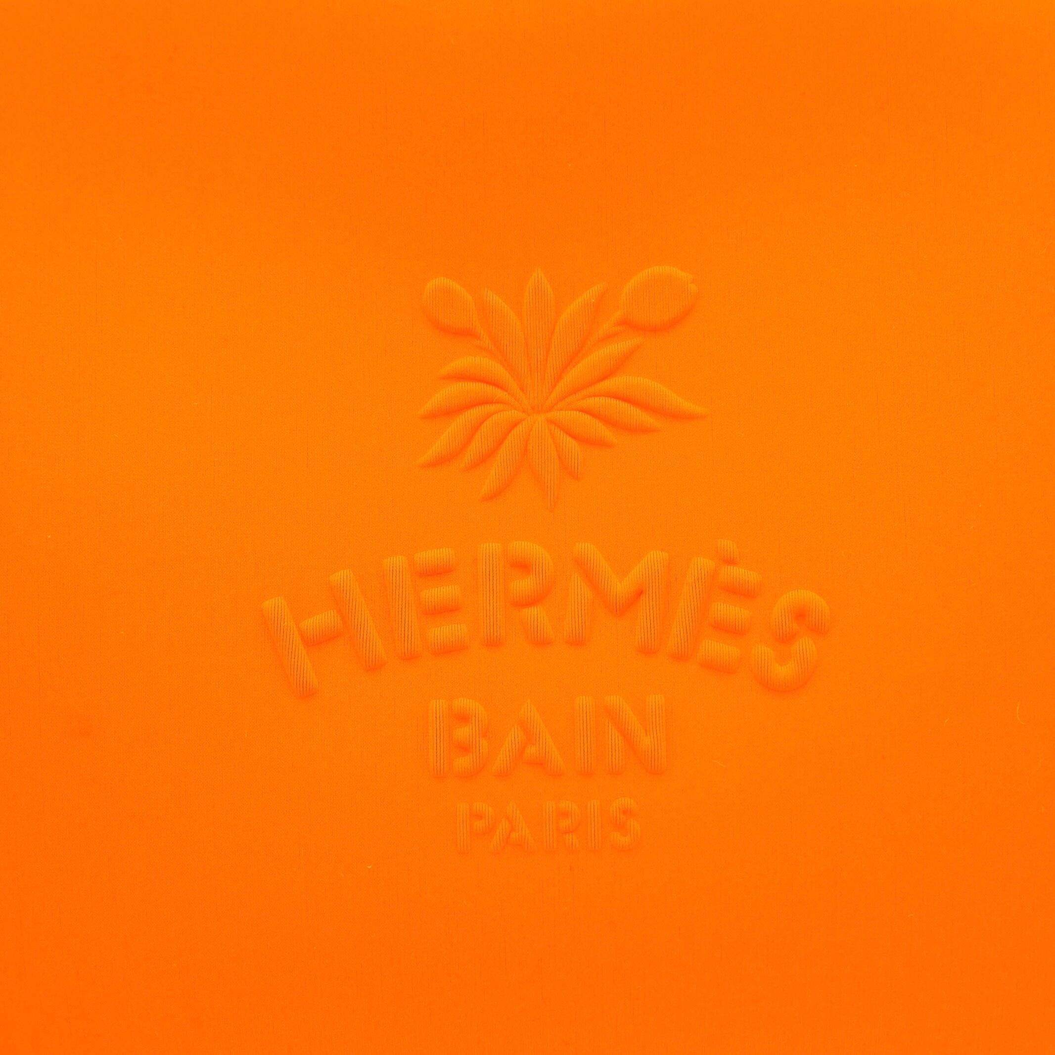 HERMES ネオバン・レオパード MM ポーチ ネオプレン オレンジ エルメス