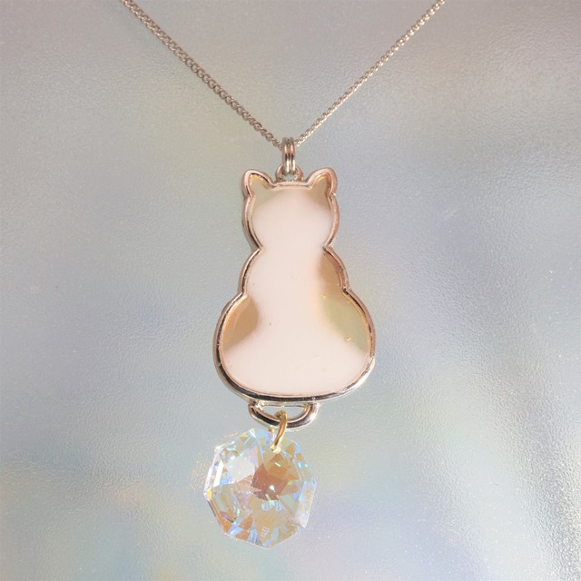世界でひとつ ネックレス 猫 三毛猫 レジン細工 ちりきら オンラインショップ