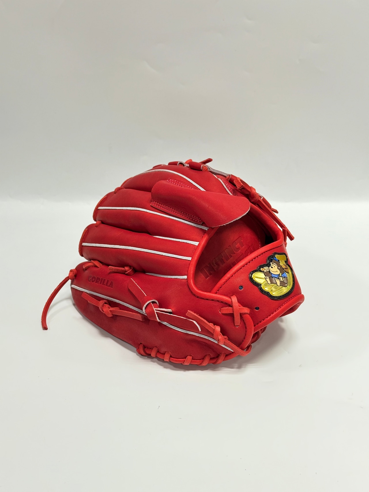 ごりら印の野球道具 限定硬式グラブ 高校野球対応 SKRー20型 右投げ用 レッドオレンジ×レッドオレンジ・画像3