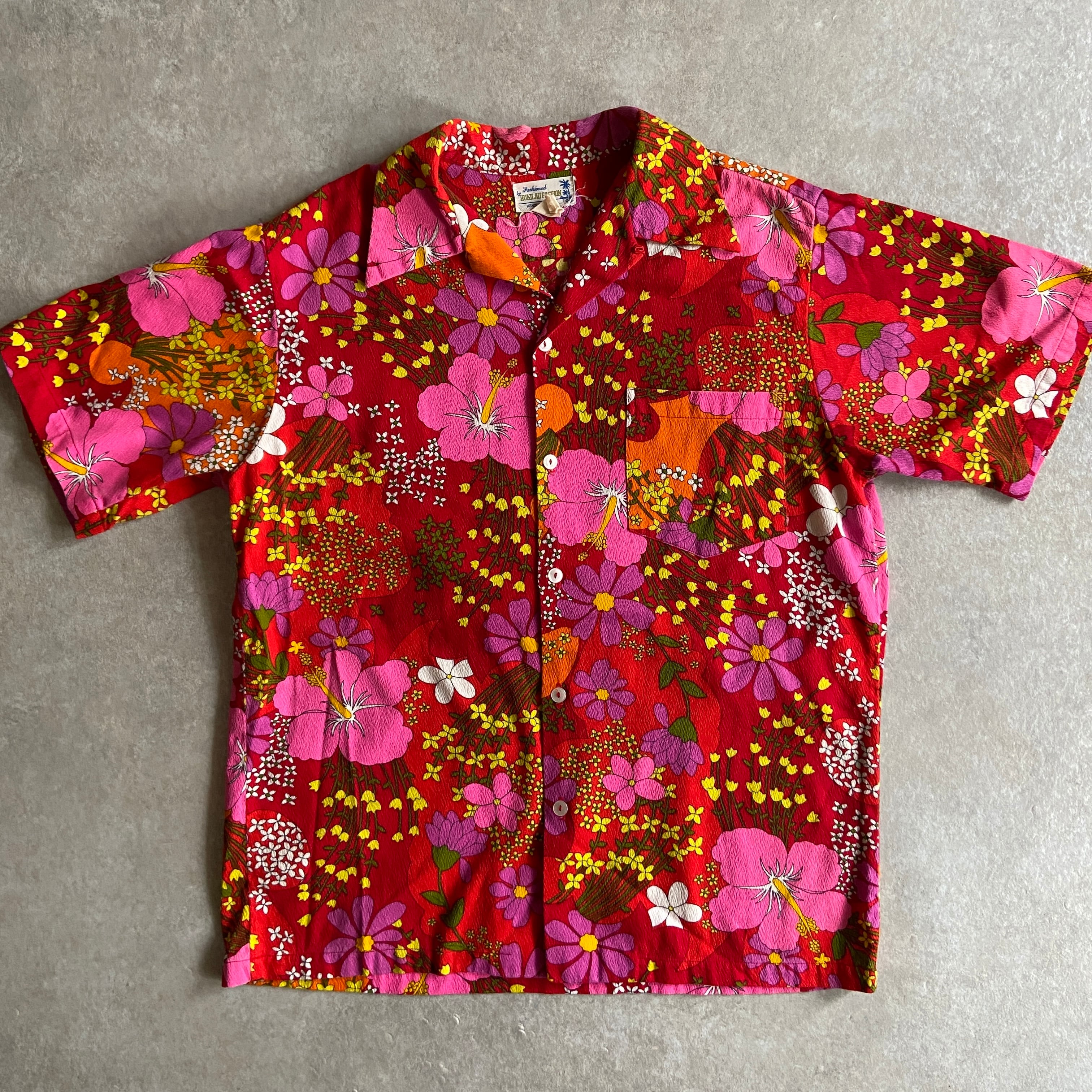1970s Hukilau Fashion Aloha Shirts L G916