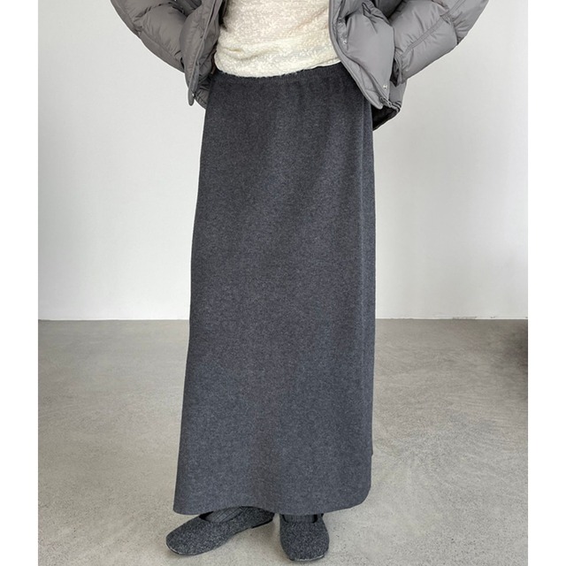 a-line knit skirt　J00339