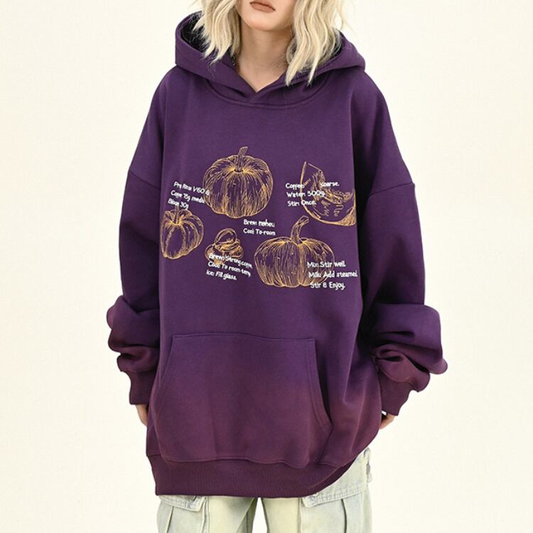 プリント入り プルオーバー パーカー L00347