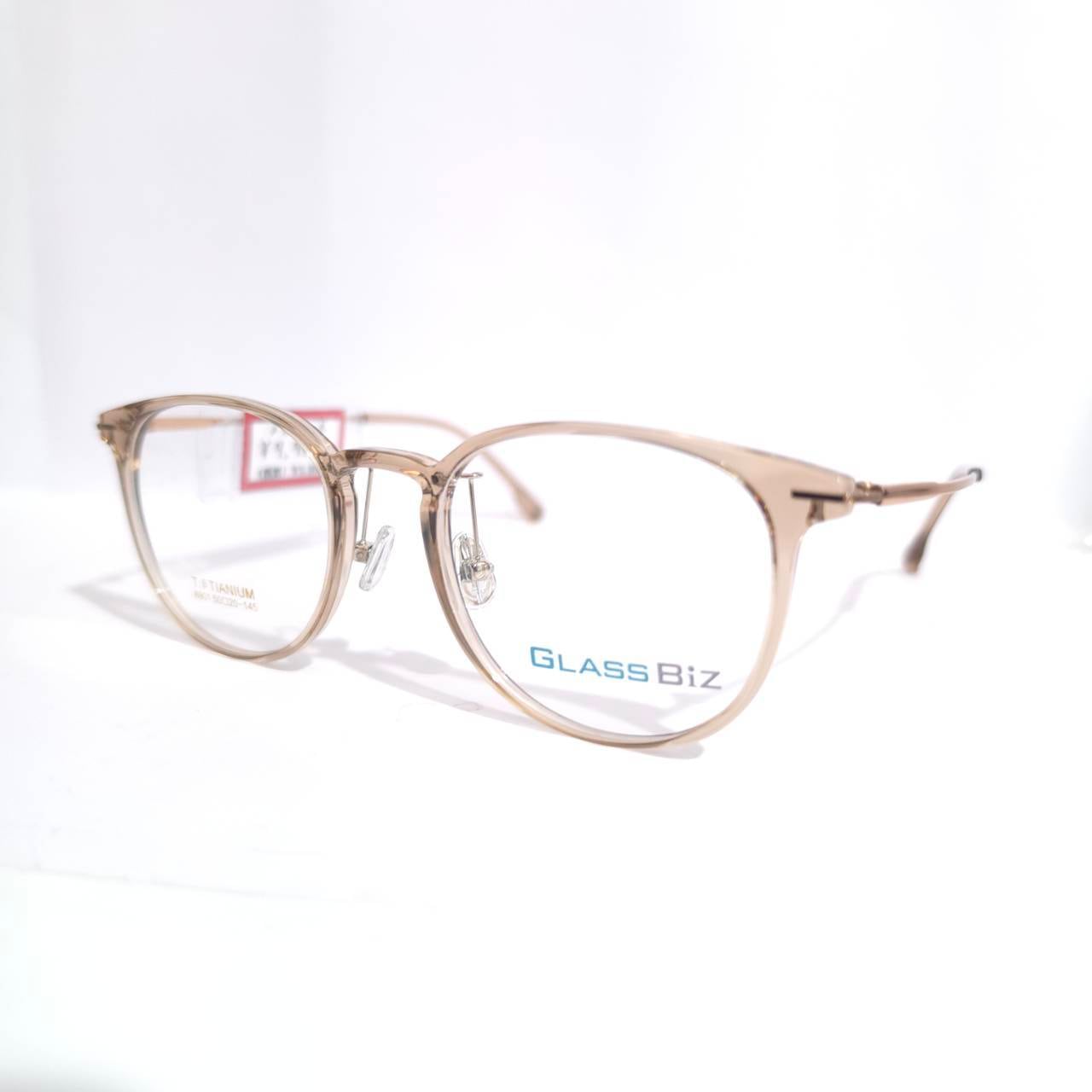 【GLASS Biz】ボストンセルフレーム クリアブラウン