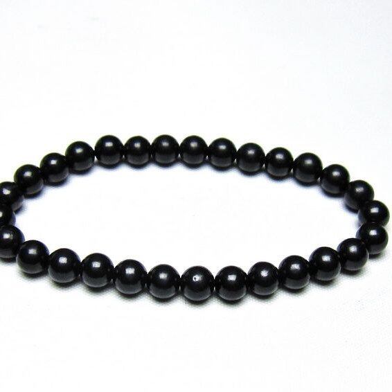 シュンガイト ブレスレット 6mm 一点物 メール便可 111-49665