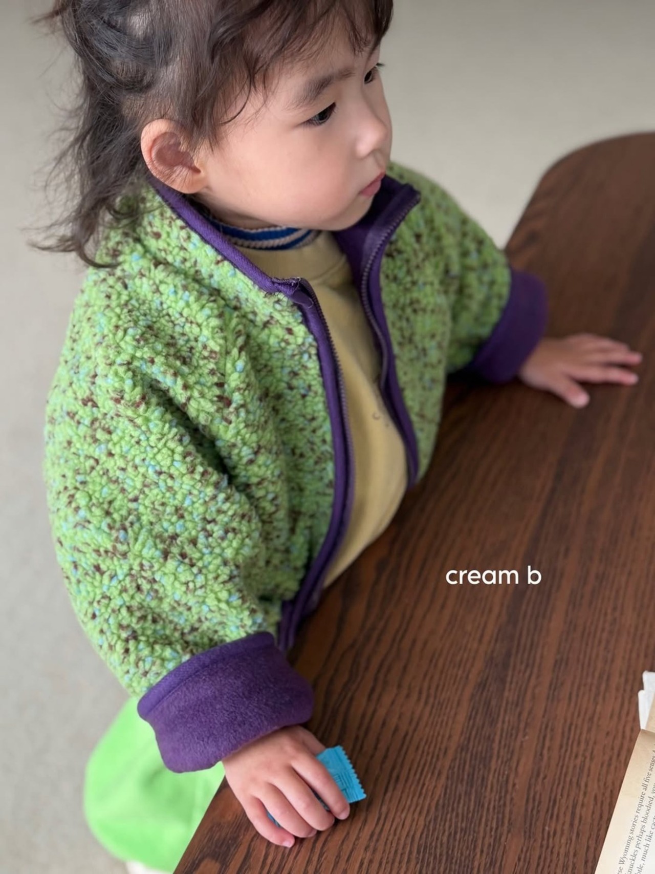 韓国子供服 / 26winter / cream bbang / スクリンクルフワフワジャンパー / キッズ / 冬服 *XS~XL*