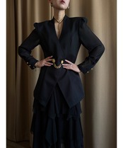 MADE IN JAPAN black sheer sleeve jacket-4736-6