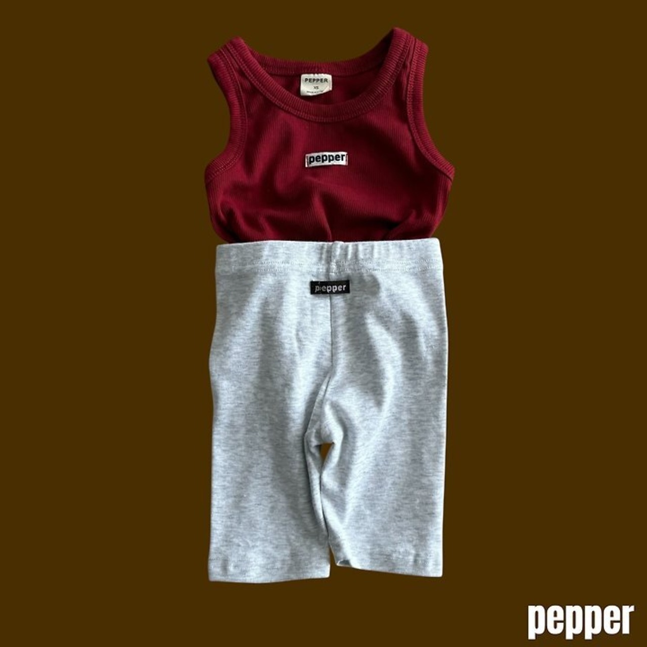 韓国子供服 / PEPPER / 26Autumn / リブ レイヤード タンクトップ/ 秋服 *XS~XL *