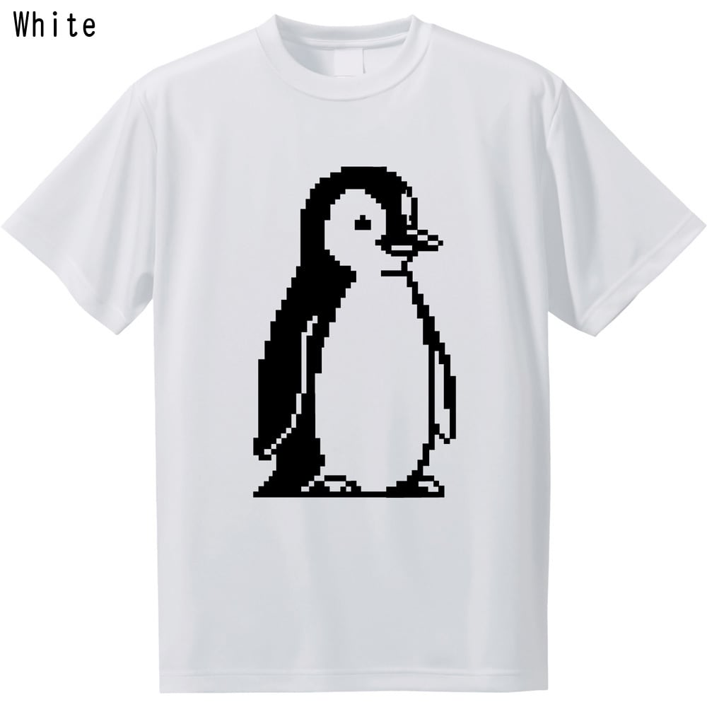 吸水速乾！ドット絵 ペンギン ドライTシャツ 【ピクセルアート