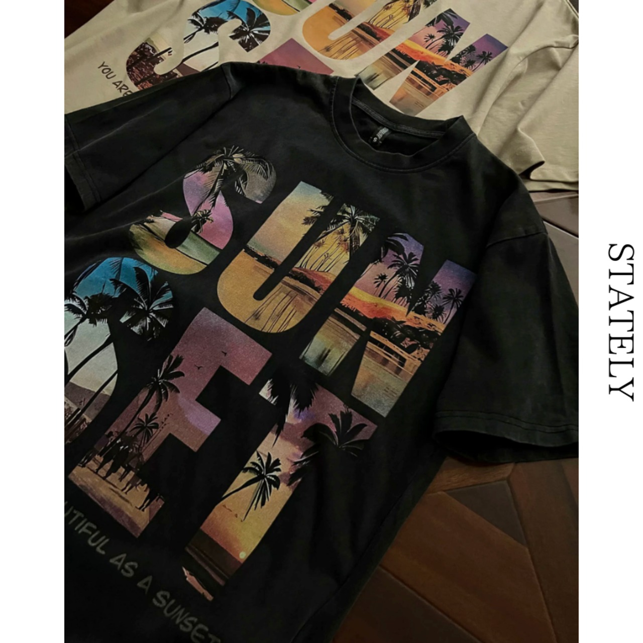 Sunset Graphic オーバーサイズTee/2color_T234・画像4