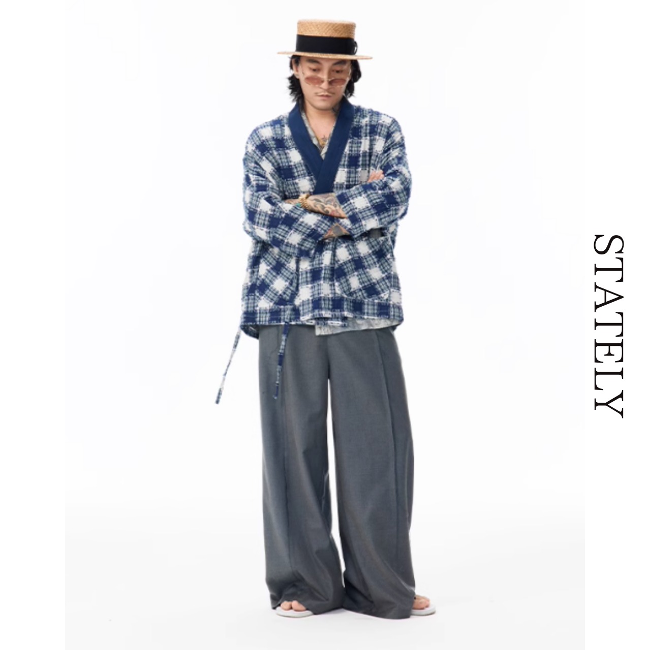 チェックパッチワーク キモノカーディガン_T18・画像7