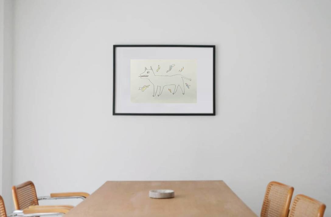 TOMO TANAKA #10 "野生" black wooden frame 63㎝ × 93㎝付き ( LL )