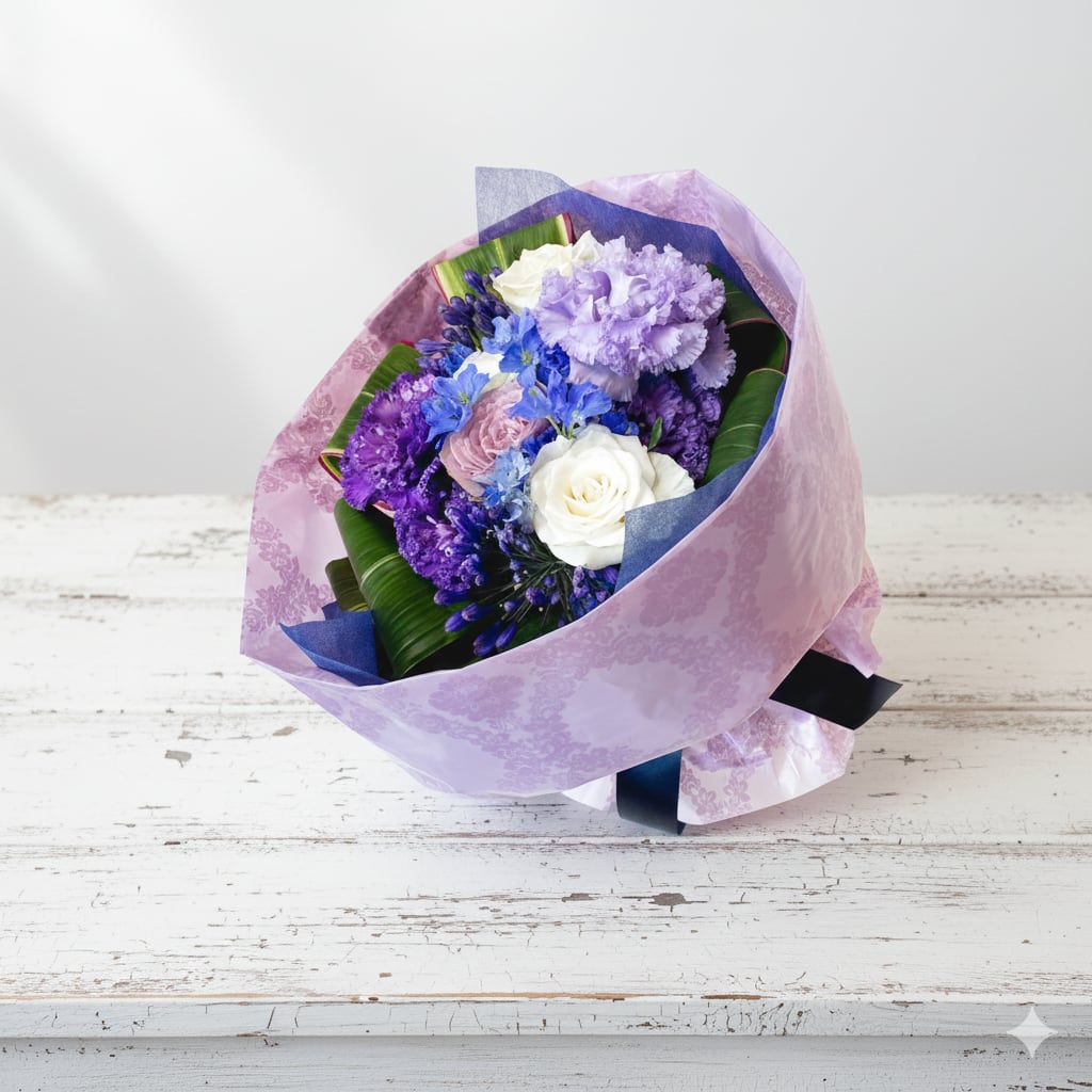 リクエスト専用　紫の花束　猫　5個セット 46843b697ccdcb927e35013479ac9e