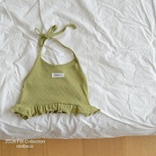 韓国子供服 / ninibello / Bibi Eyelet Halter Top  / トップ *XS~XXL*