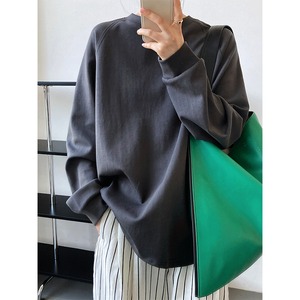 Crew neck oversized long T-shirt◇3colors 1847