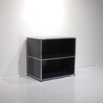 USM Haller ハラー キャビネット サイドボード 1列2段 ユニットラック シェルフ 棚 収納 ブラック 黒 モダン ミニマル ホテルライク